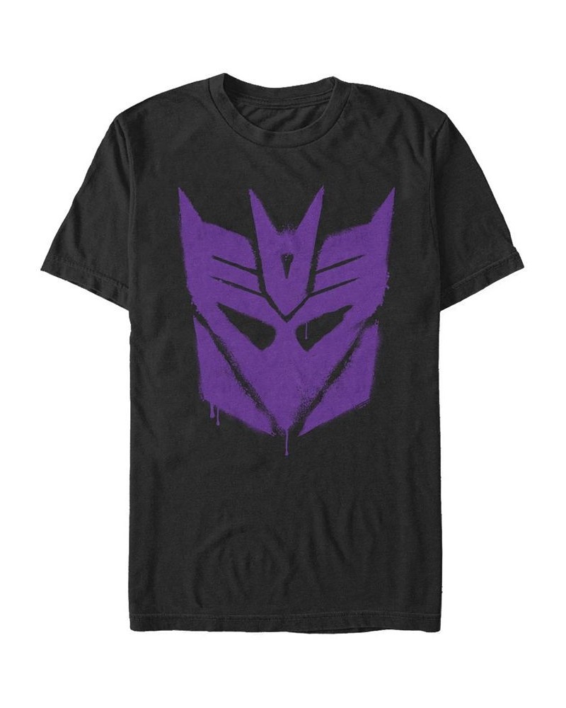 Men's Decepticon Graffiti Short Sleeve Crew T-shirt Black $19.94 T-Shirts