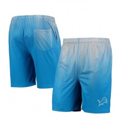 Men's Blue and Silver Detroit Lions Pixel Gradient Training Shorts $20.68 Shorts