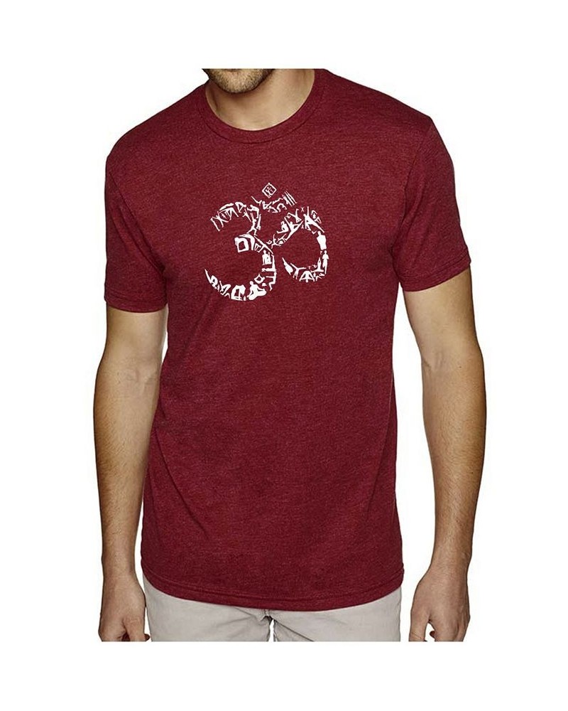 Men's Premium Word Art T-Shirt - Om Symbol Red $19.35 T-Shirts