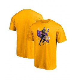 Men's Branded Anthony Davis Gold Los Angeles Lakers Pick and Roll T-shirt $19.37 T-Shirts