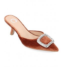 Women's Rishie Velvet Heels Brown $55.00 Shoes