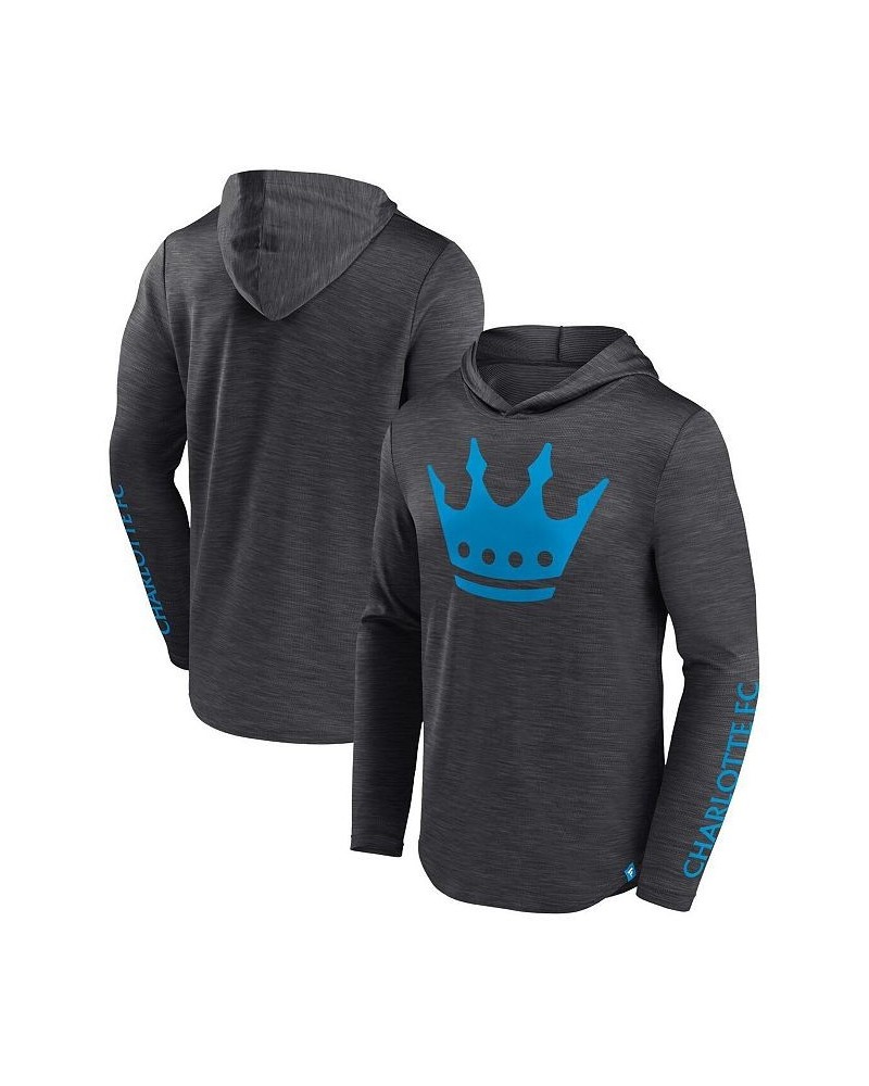 Men's Branded Charcoal Charlotte FC First Period Space-Dye Pullover Hoodie $27.30 Sweatshirt