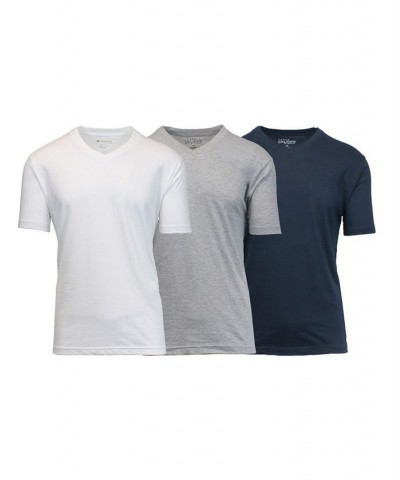 Men's Short Sleeve V-Neck T-shirt, Pack of 3 Navy-Heather Gray-White Tan/Beige $23.20 T-Shirts