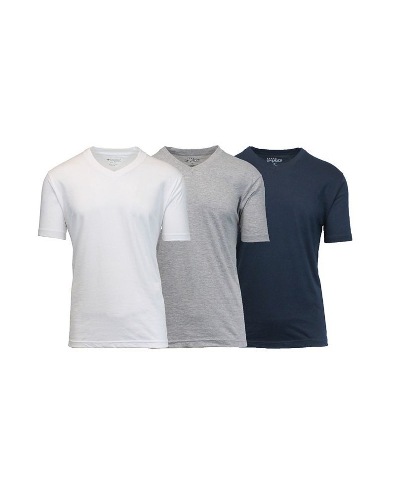 Men's Short Sleeve V-Neck T-shirt, Pack of 3 Navy-Heather Gray-White Tan/Beige $23.20 T-Shirts