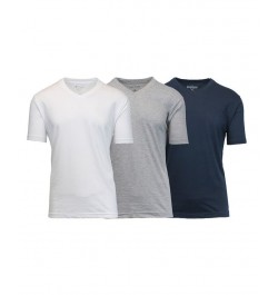 Men's Short Sleeve V-Neck T-shirt, Pack of 3 Navy-Heather Gray-White Tan/Beige $23.20 T-Shirts