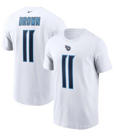 Men's AJ Brown White Tennessee Titans Player Name and Number T-shirt $20.51 T-Shirts