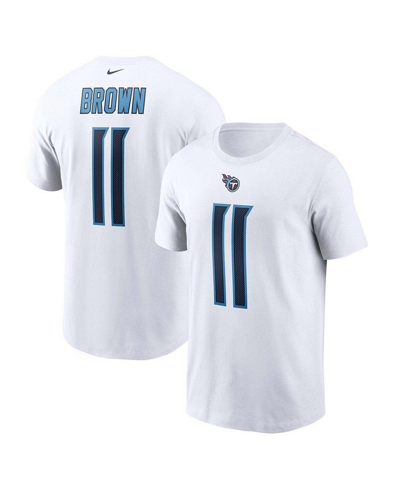 Men's AJ Brown White Tennessee Titans Player Name and Number T-shirt $20.51 T-Shirts