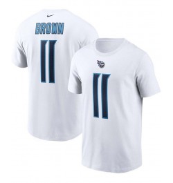 Men's AJ Brown White Tennessee Titans Player Name and Number T-shirt $20.51 T-Shirts