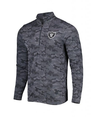 Men's Black Las Vegas Raiders Brigade Quarter-Zip Sweatshirt $42.34 Sweatshirt