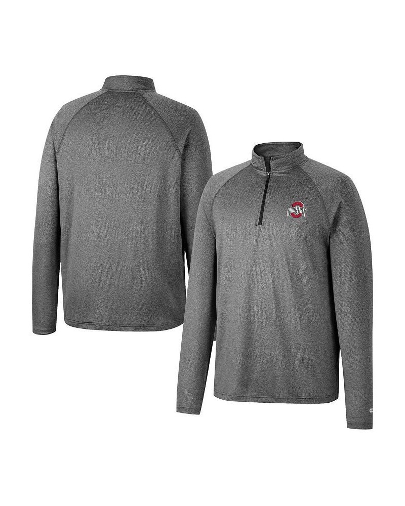 Men's Heathered Gray Ohio State Buckeyes Earth First Raglan Quarter-Zip Windshirt $26.65 Sweatshirt