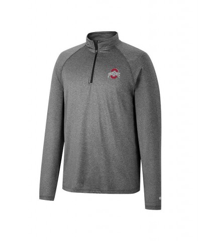 Men's Heathered Gray Ohio State Buckeyes Earth First Raglan Quarter-Zip Windshirt $26.65 Sweatshirt