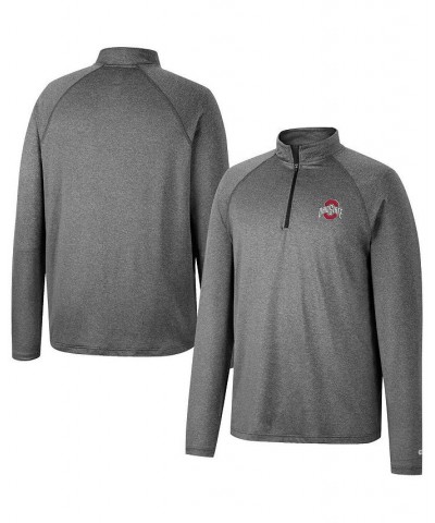 Men's Heathered Gray Ohio State Buckeyes Earth First Raglan Quarter-Zip Windshirt $26.65 Sweatshirt