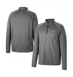 Men's Heathered Gray Ohio State Buckeyes Earth First Raglan Quarter-Zip Windshirt $26.65 Sweatshirt