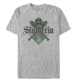 Men's Slytherin Quidditch Short Sleeve Crew T-shirt Gray $16.80 T-Shirts