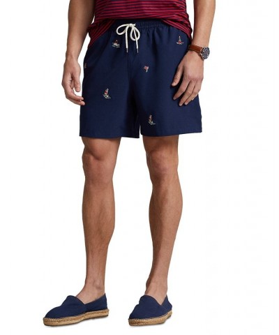 Men's 5-3/4-Inch Traveler Classic Swim Trunks Blue $38.85 Swimsuits