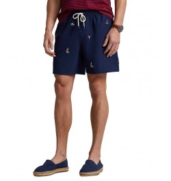 Men's 5-3/4-Inch Traveler Classic Swim Trunks Blue $38.85 Swimsuits