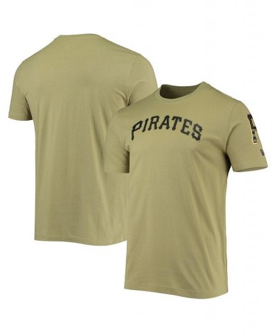 Men's Olive Pittsburgh Pirates Brushed Armed Forces T-shirt $18.90 T-Shirts