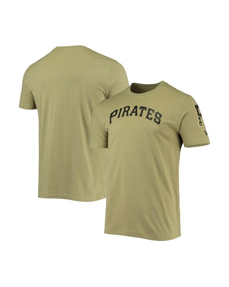 Men's Olive Pittsburgh Pirates Brushed Armed Forces T-shirt $18.90 T-Shirts