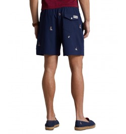 Men's 5-3/4-Inch Traveler Classic Swim Trunks Blue $38.85 Swimsuits