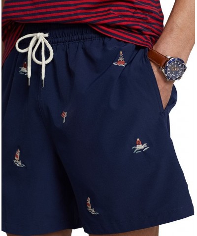 Men's 5-3/4-Inch Traveler Classic Swim Trunks Blue $38.85 Swimsuits