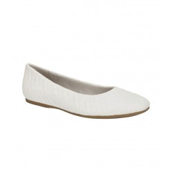 Women's Mazi Square Toe Flats White $35.70 Shoes