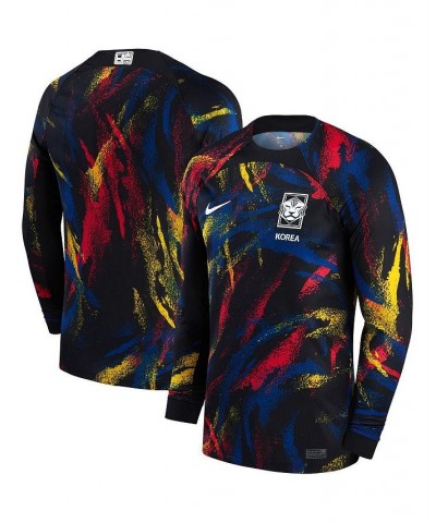 Men's Black South Korea National Team 2022/23 Away Breathe Stadium Replica Blank Long Sleeve Jersey $52.80 Jersey