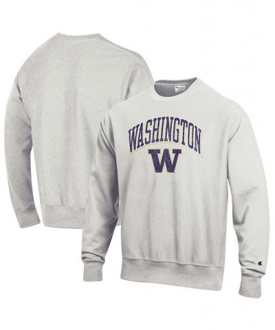 Men's Gray Washington Huskies Arch Over Logo Reverse Weave Pullover Sweatshirt $44.19 Sweatshirt