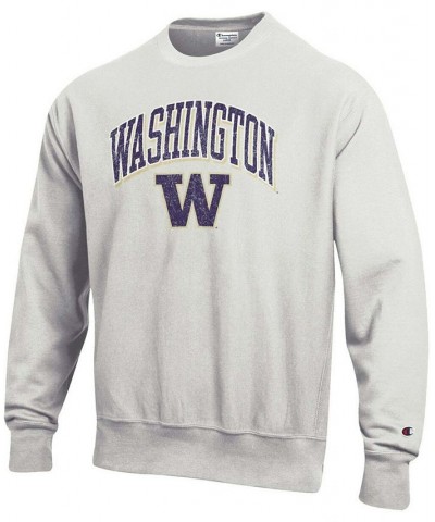 Men's Gray Washington Huskies Arch Over Logo Reverse Weave Pullover Sweatshirt $44.19 Sweatshirt