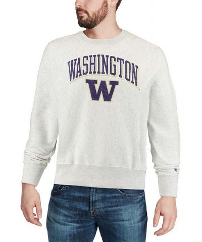 Men's Gray Washington Huskies Arch Over Logo Reverse Weave Pullover Sweatshirt $44.19 Sweatshirt