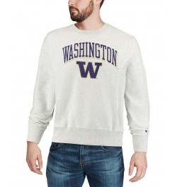 Men's Gray Washington Huskies Arch Over Logo Reverse Weave Pullover Sweatshirt $44.19 Sweatshirt