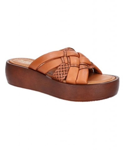 Women's Ned-Italy Platform Sandals Whiskey Leather $57.60 Shoes