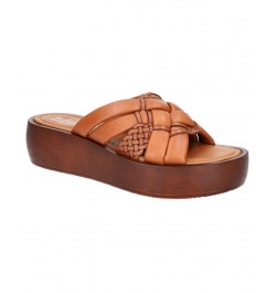 Women's Ned-Italy Platform Sandals Whiskey Leather $57.60 Shoes