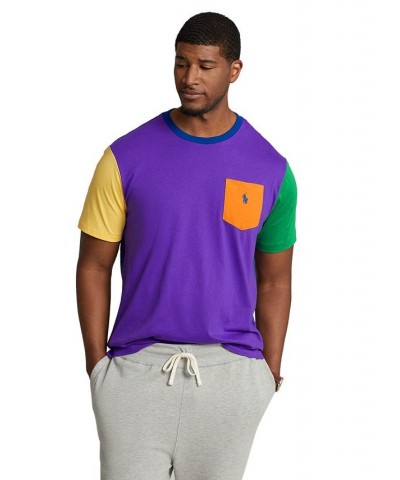 Men's Big & Tall Color-Blocked Jersey T-Shirt Purple $31.97 T-Shirts