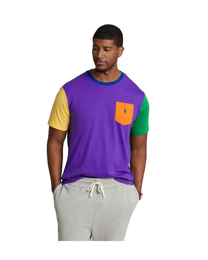 Men's Big & Tall Color-Blocked Jersey T-Shirt Purple $31.97 T-Shirts