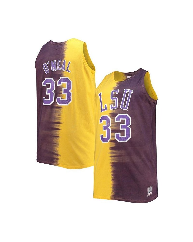 Men's Shaquille O'Neal Purple, Gold LSU Tigers Big and Tall Player Tie-Dye Jersey $37.95 Jersey