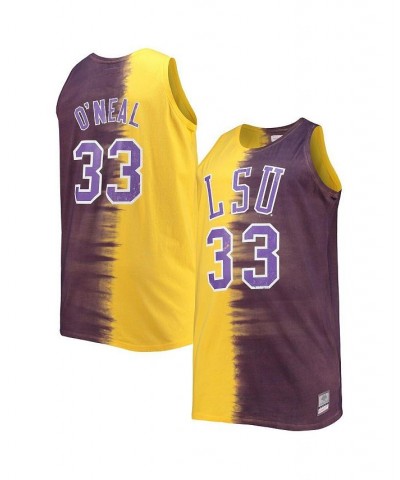 Men's Shaquille O'Neal Purple, Gold LSU Tigers Big and Tall Player Tie-Dye Jersey $37.95 Jersey