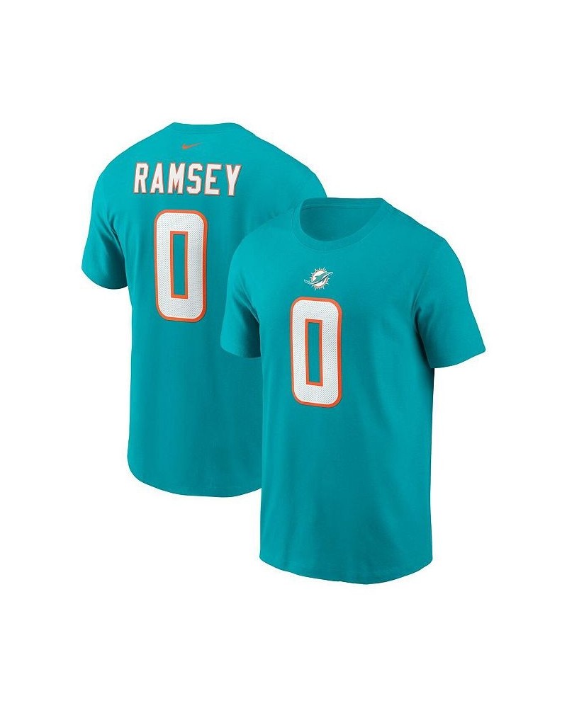 Men's Jalen Ramsey Aqua Miami Dolphins Player Name and Number T-shirt $24.00 T-Shirts