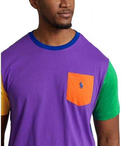 Men's Big & Tall Color-Blocked Jersey T-Shirt Purple $31.97 T-Shirts