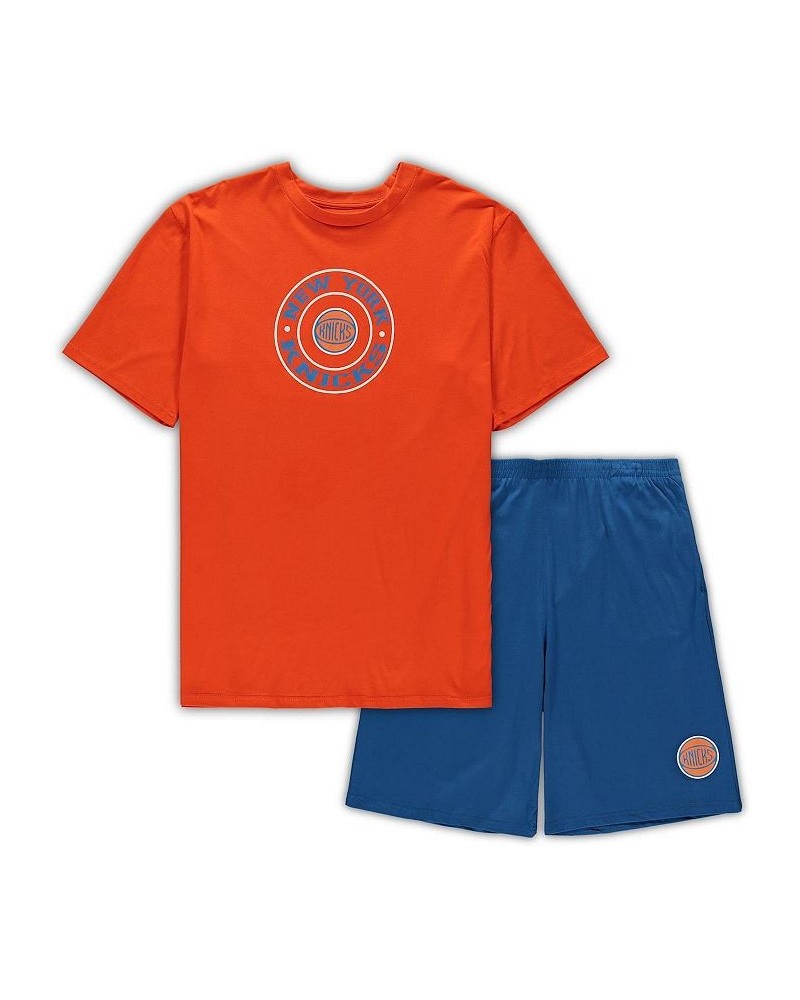 Men's Orange, Blue New York Knicks Big and Tall T-shirt and Shorts Sleep Set $26.66 Pajama