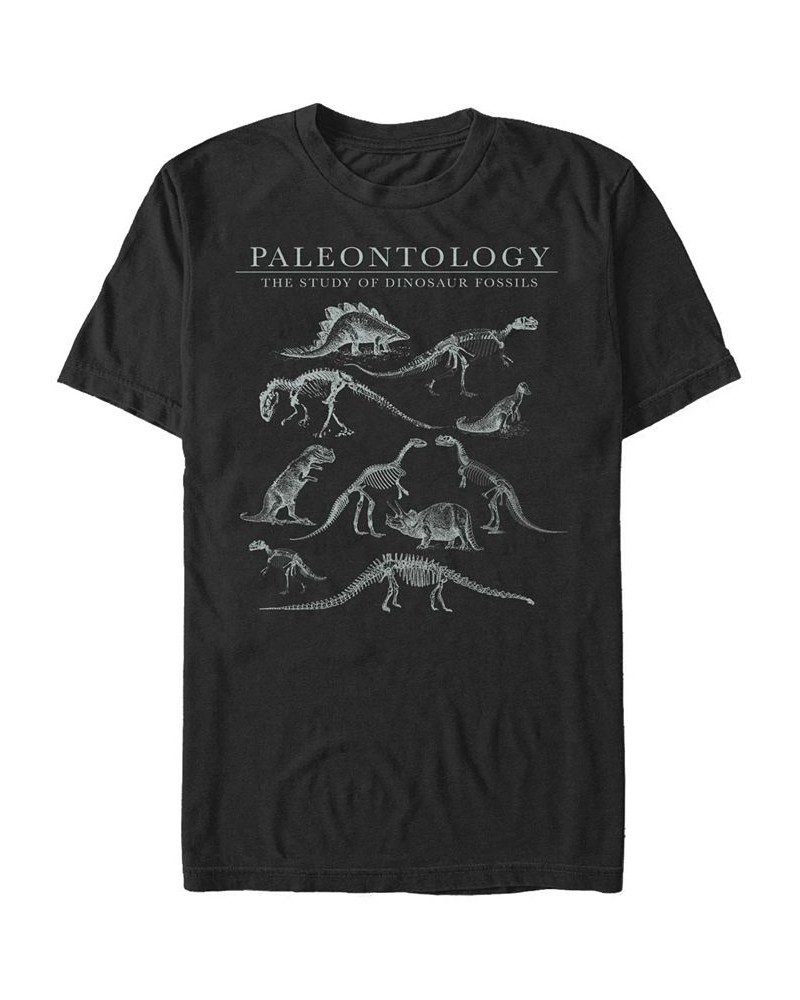 Men's Dino Study Short Sleeve Crew T-shirt Black $17.15 T-Shirts