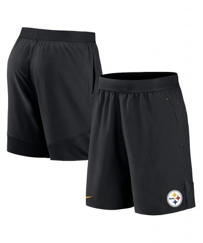 Men's Black Pittsburgh Steelers Stretch Woven Shorts $24.20 Shorts