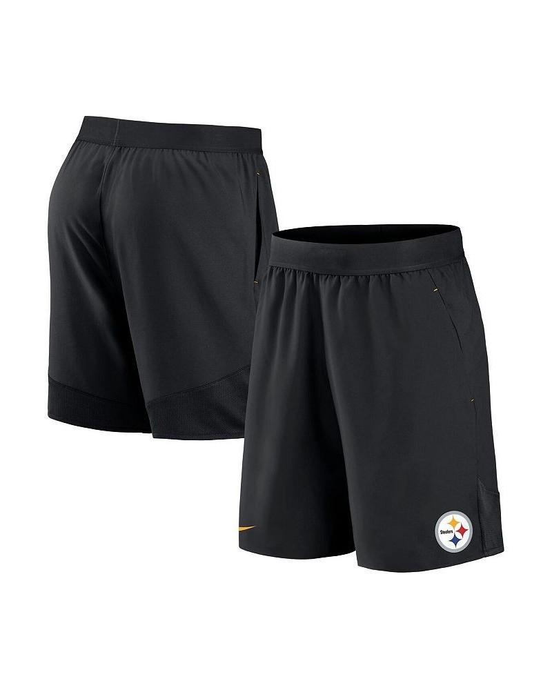 Men's Black Pittsburgh Steelers Stretch Woven Shorts $24.20 Shorts