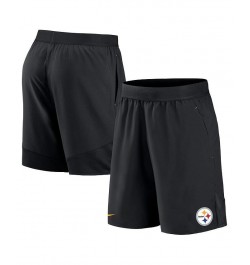 Men's Black Pittsburgh Steelers Stretch Woven Shorts $24.20 Shorts