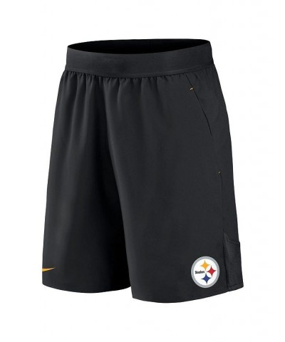 Men's Black Pittsburgh Steelers Stretch Woven Shorts $24.20 Shorts