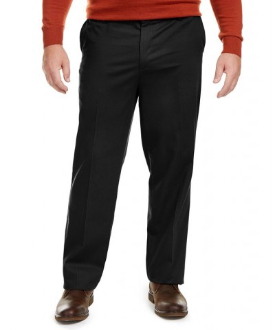 Men's Big & Tall Signature Lux Cotton Classic Fit Creased Stretch Khaki Pants Black $35.39 Pants