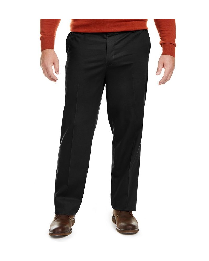 Men's Big & Tall Signature Lux Cotton Classic Fit Creased Stretch Khaki Pants Black $35.39 Pants