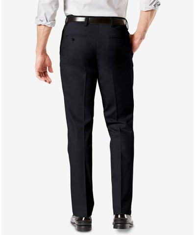 Men's Big & Tall Signature Lux Cotton Classic Fit Creased Stretch Khaki Pants Black $35.39 Pants