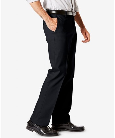 Men's Big & Tall Signature Lux Cotton Classic Fit Creased Stretch Khaki Pants Black $35.39 Pants