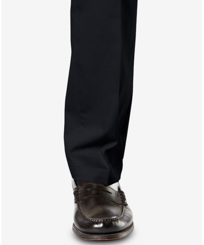 Men's Big & Tall Signature Lux Cotton Classic Fit Creased Stretch Khaki Pants Black $35.39 Pants