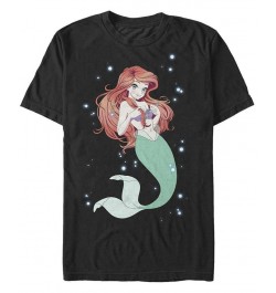 Men's Anime Ariel Short Sleeve Crew T-shirt Black $17.84 T-Shirts